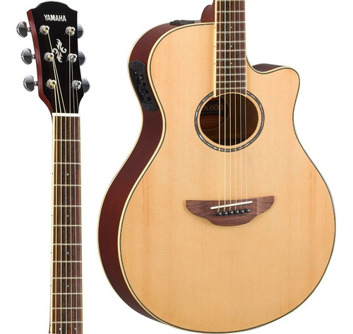 Violão eletroacústica Yamaha APX600 para destros natural pau-rosa brilhante