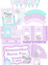 Comprar Kit Imprimible Carrusel Nena Texto Editable.