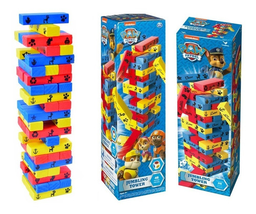 Paw Patrol Juego De Mesa Jenga Torre De Equilibrio 48 Pza