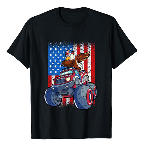 Dabbing Eagle Monster Truck 4 De Julio Polera Con Bandera