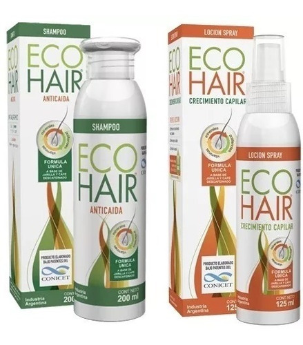 Eco Hair Anticaida Crecimiento 2 Locion + 2 Shampoo Ecohair