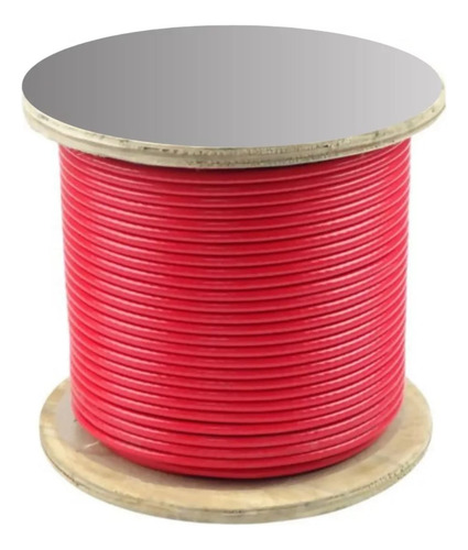 500 Metros Cabo Aço 1/8 Revestido Nylon Academia Vermelho