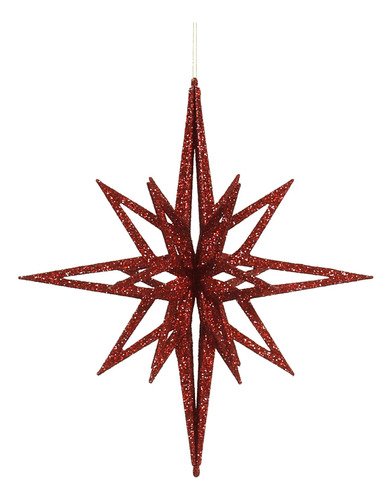 Glittered 3d Forma De Estrella De Navidad Ornamento, 16...