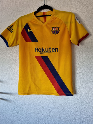 Conjunto Fe Futbol, Barcelona. Remera Y Short Color Amarillo