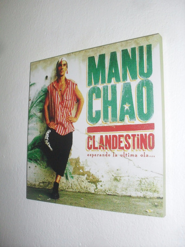 Cuadro Decorativos Rock Nacional Manu Chao Clandestino 20x20