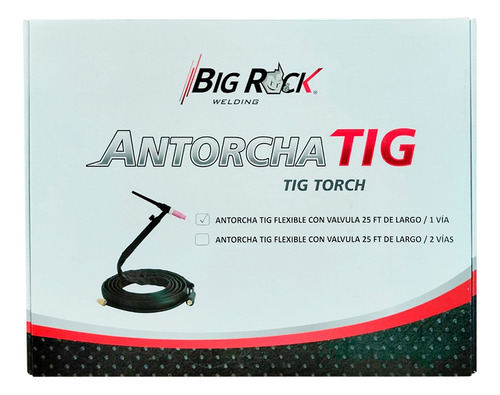 Antorcha Tig Flexible 200amperes Con Valvula 25 Ft Largo 1v