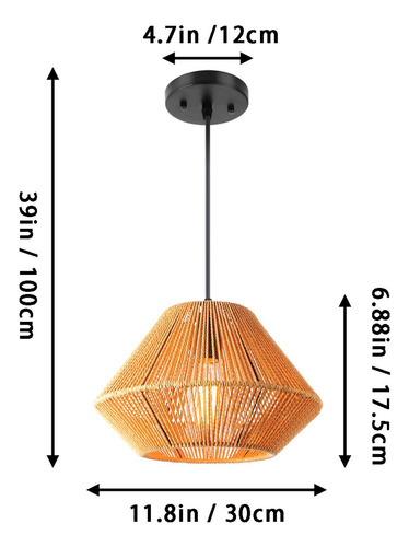 Pantalla De Ratán, Lámpara Tejida, Accesorio De Luz Tejido
