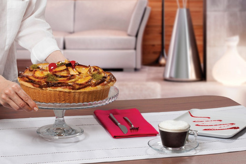 Plato Torta Con Pie Y Campana Vidrio Pasabahce Color Transparente