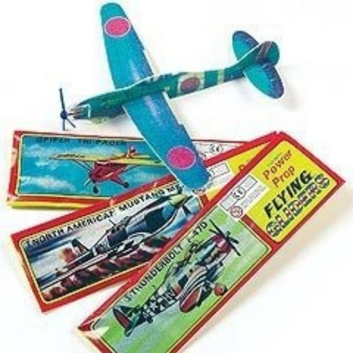 12 Pzs Power Prop Flying Gliders Avion Unicel Fiesta Piñata