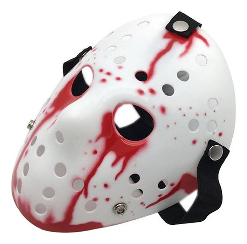 Careta Horror Viernes 13th, Mxjws-002, 2pzas, 18x25x5cm, Plá Color Blanco/Rojo JasonBloody