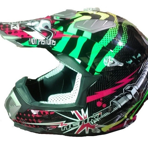 Casco Nenki Nk-315 Cross Diseño Bujia Varios Colores