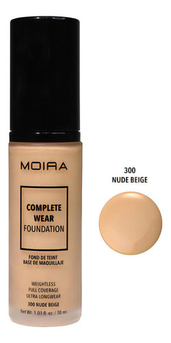 Base de maquillaje líquida Moira Complete Wear Foundation Complete Wear foundation Foundation tono nude beige - 30mL 10g