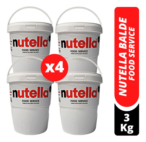 Nutella Balde 3kg X 4 (6kg) Pack De Oferta