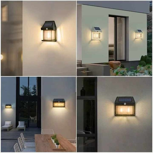 Pack X 2 Lampara Solar Led Ampolleta Doble Pared Aplique