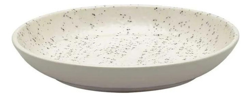 Conjunto Com 4 Pratos Fundo 20,5 Chuvisco Oxford Sofisticado Cor Creme Flat Chuvisco