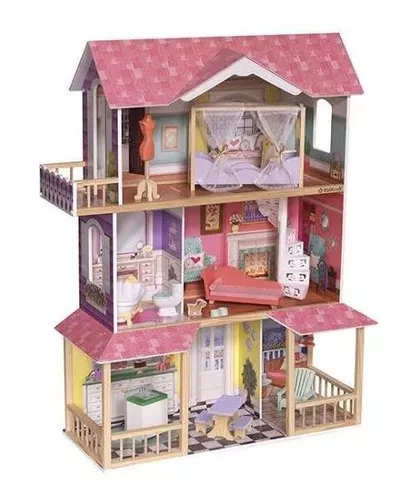 Tercera imagen para búsqueda de casa de barbie de madera