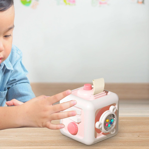 Montessori Busy Cube Activity Cube Infantil Habilidades Rosa