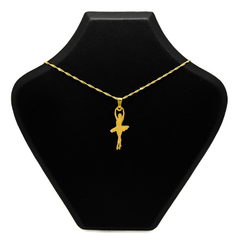 Cadena Y Dije Bailarina Ballet Clásico Baile Oro 18k Oro 18k 50 Cm