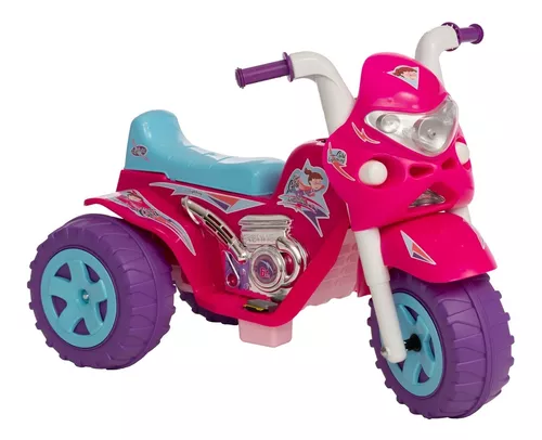 Mini Moto Elétrica Infantil Triciclo Até 35 Kg Rosa Menina