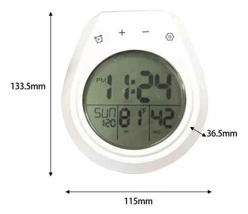 Reloj De Ducha Digital Interior Con Ventosa Pantalla Lcd