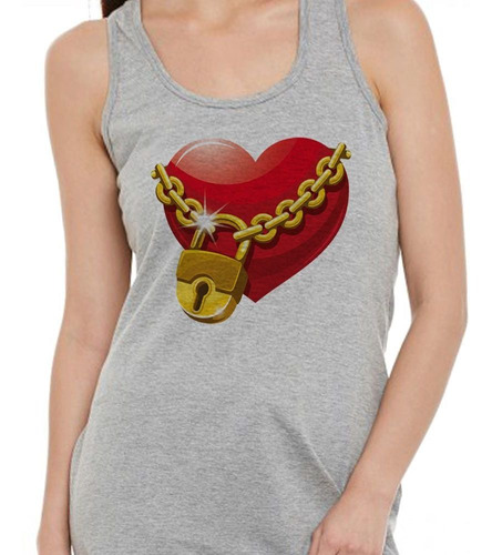 Musculosa Lock Heart Red Candado Corazon Diseño