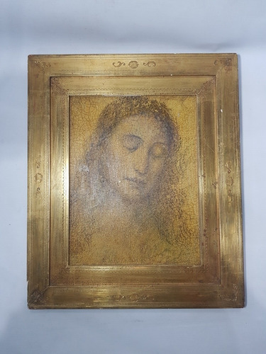 Imagen 1 de 8 de Antiguo Cuadro Lamina Virgen Marco Dorado Mag 57772