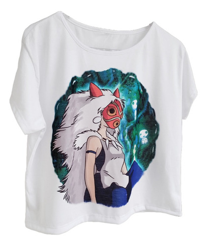 Remera Crop Princesa Mononoke Kodamas Sudadera Anime Ghibli