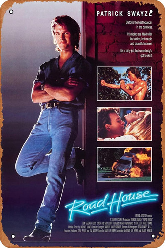 Htinsign Póster De Película Road House, Cartel De Metal Retr