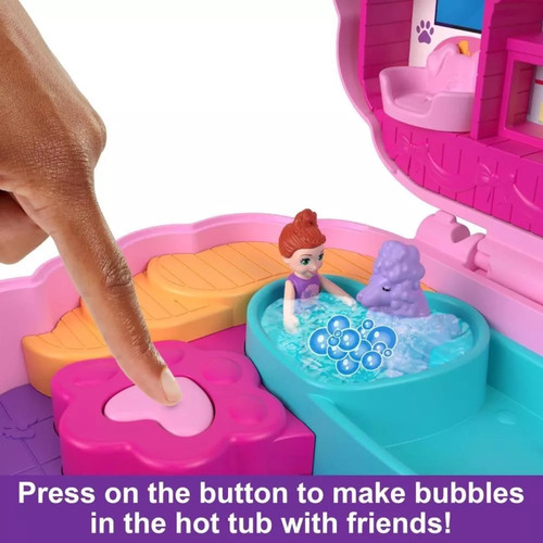 Polly Pocket Boneca Micro Conjunto Spa Do Poodle Mattel Hkv