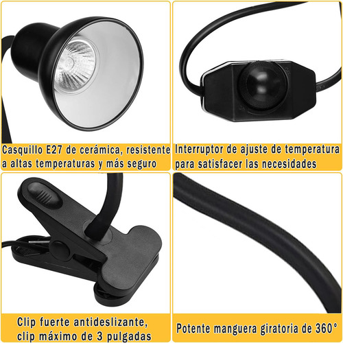 Lámparas De Calor Para Tortuga Reptiles Uva+ Uvb,2 Bombillas