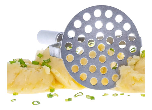 Kit Amassador De Batatas Multiuso Inox E Amassador De Alho