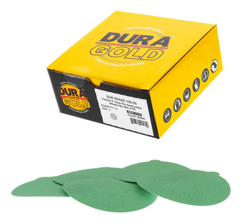 Dura-gold Discos De Lija Psa De Pelcula Verde De 5.0in, Gran