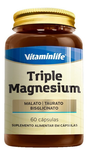 Triple sabor de malato de magnesio, taurato y bisglicinato, Vitaminlife, sin sabor