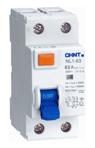 Interruptor Diferencial 2x63a 30ma Chint Certificado