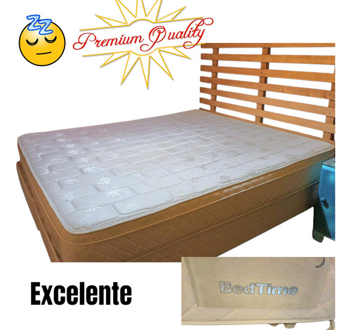 Sommier Base Colchon Bed Time 1.80 X 2.00m Excelente !!! Crema (Usado)