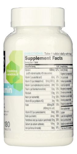 Suplemento 365 De Whole Foods Market Adult Multi Con Hierro