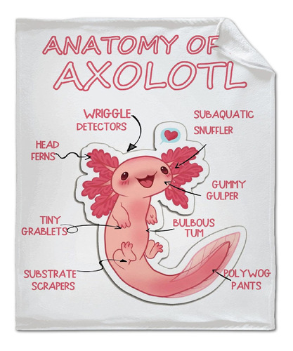 Manta Axolotl  Manta De Forro Polar De Franela Diseño ...