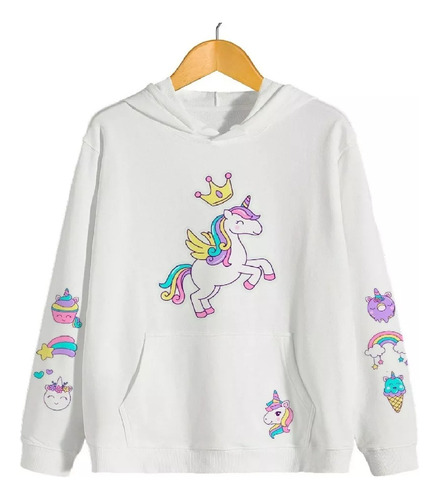 Buzo Buso Hoodie Capota Unicornio Pack Kawaii Unisex Niños