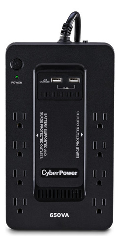Ups Cyberpower De 650va/360w, Standby, 8 Contactos Negro