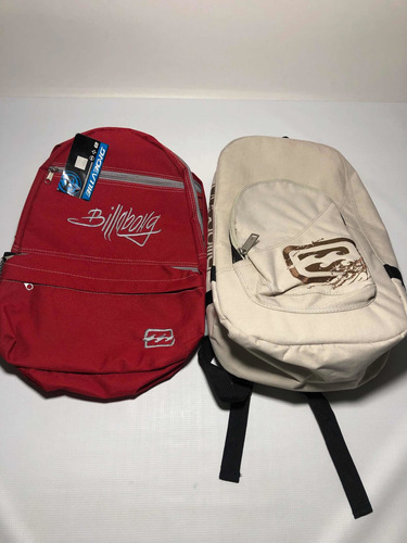 Morral Billabong (pequeño) Beige Y Rojo