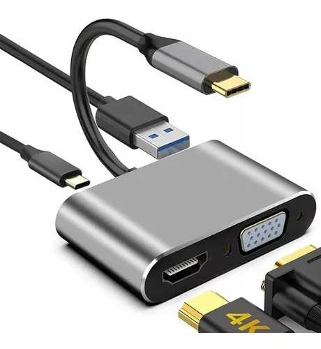 Adaptador USB a HDMI VGA convertidor USB 3.0 a HDMI 1080P HDMI y VGA -  NITRON