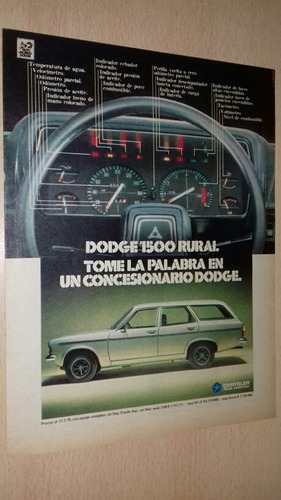 P336 Clipping Publicidad Auto Dodge 1500 Rural Año 1978