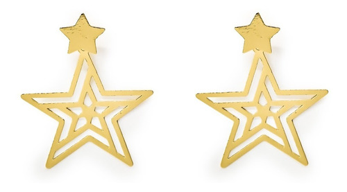 Aros Star Enchapado Oro 18k