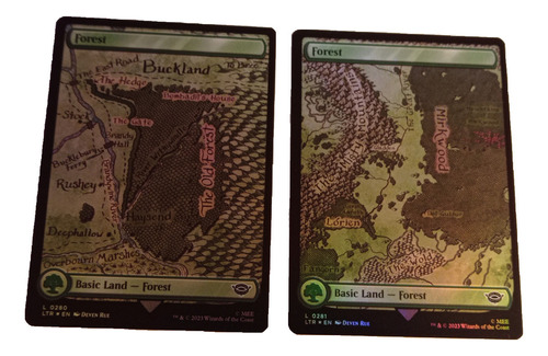 2 Cartas Magic Lord Of The Rings Forest Lands (foil) Mtg