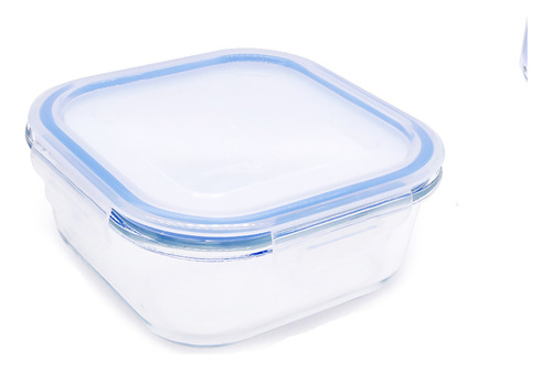 Contenedor Cuadrado De Vidrio Con Tapa Hermetica De 950 Ml Color Transparente