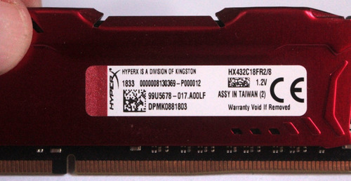 Imagem 5 de 6 de Ddr4 3200mhz Hyperx Fury 8gb Hx432c18fb2/8 E Hx432c18fr2/8