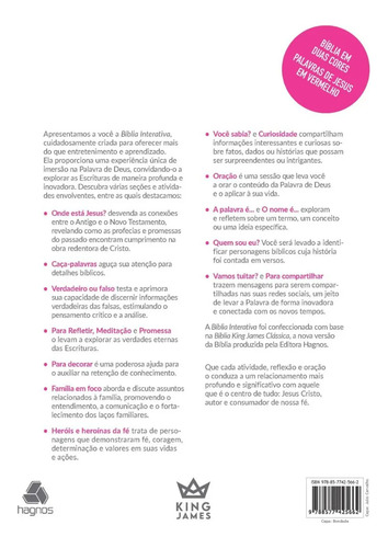 Bíblia Interativa Estude, Medite E Anote - Modelo Bondade - King James - Bkj - Capa Dura - Editora Hagnos