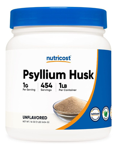 Psyllium Husk Natural De Alta Calidad 454 Servicios Fibra Sabor Sin sabor