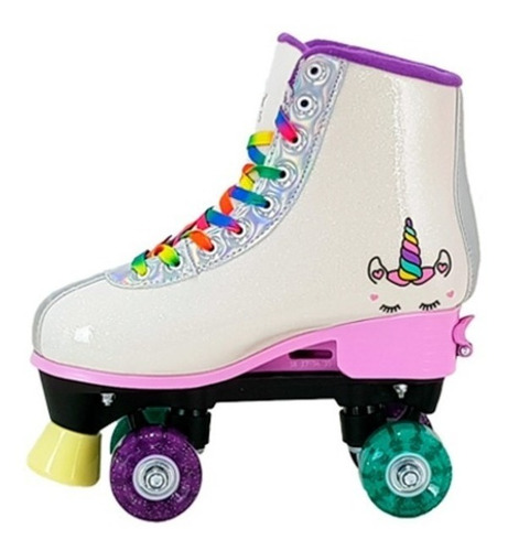 Imagem 4 de 7 de Patins Quad Roller Skate Ajustável Led Luz Unicórnio Fenix