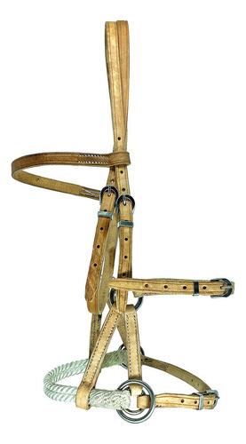 Side Pull Cabeçada Freio Cabresto Doma Cavalo Cor Marrom Claro (natural)